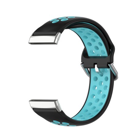 Fitbit Versa 3 & 4 / Sense 1 & 2 - Sport editie - Large - Zwart + blauw