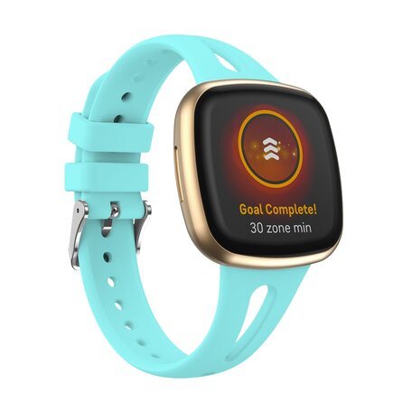 Fitbit Versa 3 & 4 / Sense 1 & 2  - Sportbandje druppel design - Small - Lichtblauw