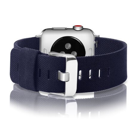 Canvas bandje - Donkerblauw - Geschikt voor Apple Watch 38mm / 40mm / 41mm