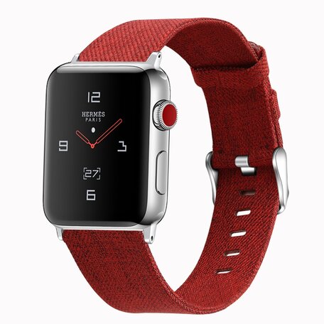Canvas bandje - Rood - Geschikt voor Apple Watch 38mm / 40mm / 41mm