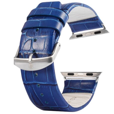 Kakapi crocodile leren bandje - Blauw - Geschikt voor Apple watch 38mm / 40mm / 41mm