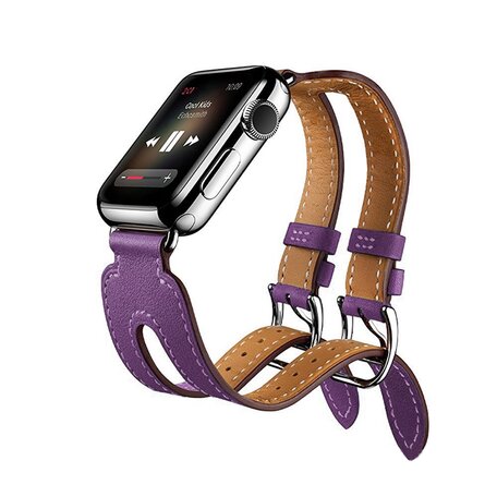 Kakapi Double Buckle Bandje - Paars - Geschikt voor Apple watch 38mm / 40mm / 41mm