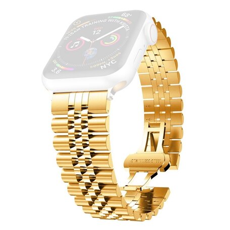 Metalen schakelband - Goud - Geschikt voor Apple watch 42mm / 44mm / 45mm / 49mm