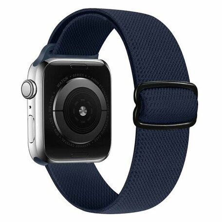 Solo Loop Nylon bandje - Donkerblauw - Geschikt voor Apple Watch 42mm / 44mm / 45mm / 49mm