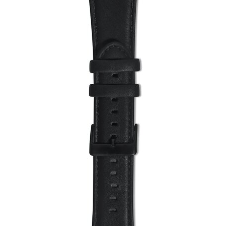 Luxe Echt Lederen bandje - Zwart - Geschikt voor Apple Watch 42mm / 44mm / 45mm / 49mm