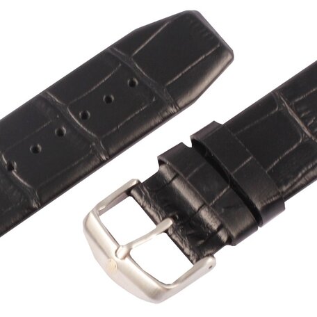 Kakapi crocodile leren bandje - Zwart - Geschikt voor Apple watch 42mm / 44mm / 45mm / 49mm