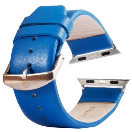 Kakapi leren bandje met gesp - Blauw - Geschikt voor Apple watch bandje 42mm / 44mm / 45mm / 49mm
