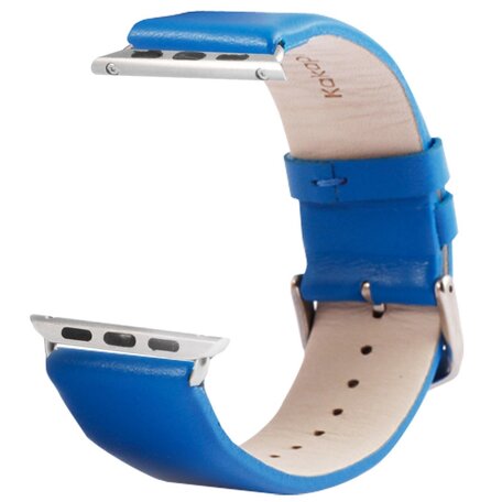 Kakapi leren bandje met gesp - Blauw - Geschikt voor Apple watch bandje 42mm / 44mm / 45mm / 49mm