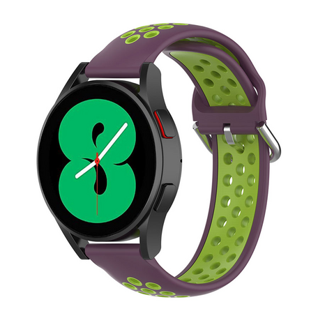 Siliconen sportbandje met gesp - Paars + groen - Samsung Galaxy Watch 4 - 40mm / 44mm