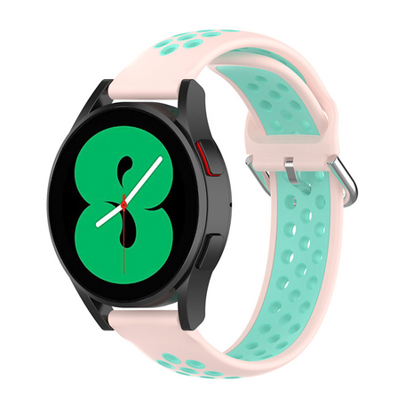 Siliconen sportbandje met gesp - Roze + turquoise - Samsung Galaxy Watch 4 - 40mm / 44mm