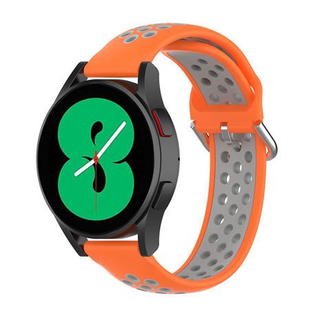 Siliconen sportbandje met gesp - Oranje + grijs - Samsung Galaxy Watch 4 - 40mm / 44mm
