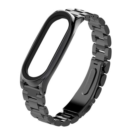 Metalen schakelarmband voor Xiaomi Mi Band 3/4/5/6 - Zwart
