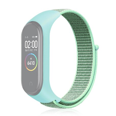 Nylon Geweven Bandje Xiaomi Mi Band 3 / 4 / 5 / 6 - Mintgroen