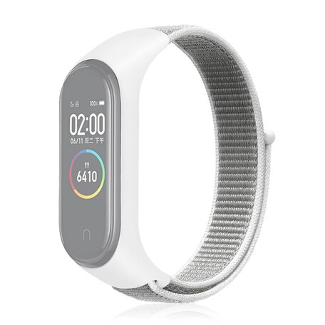 Nylon Geweven Bandje Xiaomi Mi Band 3 / 4 / 5 / 6 - Wit