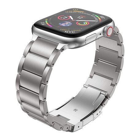 Titanium schakelband - Zilver - Geschikt voor Apple watch 38mm / 40mm / 41mm