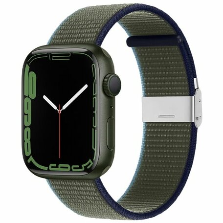 Nylon bandje met klemsluiting - Groen - Geschikt voor Apple Watch 42mm / 44mm / 45mm / 49mm