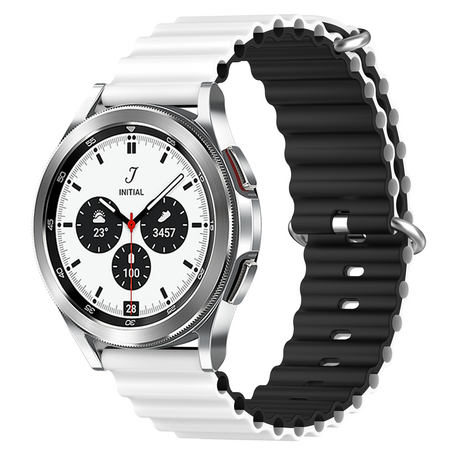Ocean Style bandje - Wit / zwart - Samsung Galaxy Watch 4 Classic - 42mm & 46mm