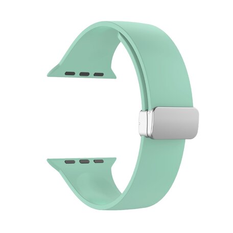 Siliconen bandje - Folding Buckle - Lichtgroen - Geschikt voor Apple Watch 38mm / 40mm / 41mm