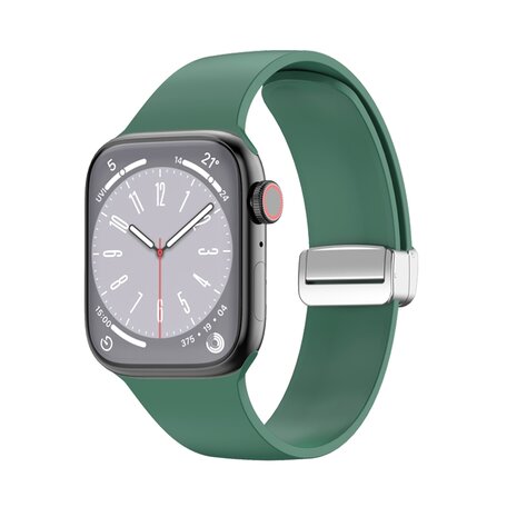 Siliconen bandje - Folding Buckle - Groen - Geschikt voor Apple Watch 38mm / 40mm / 41mm