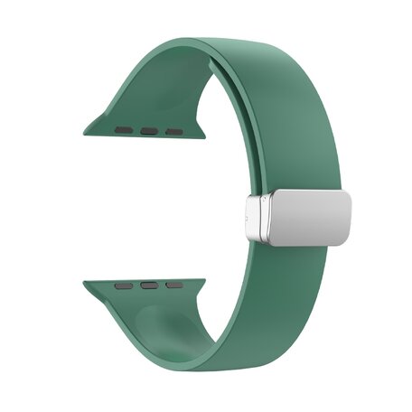 Siliconen bandje - Folding Buckle - Groen - Geschikt voor Apple Watch 38mm / 40mm / 41mm