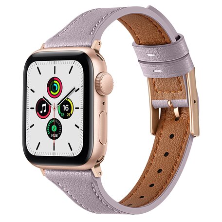 Leren bandje - Paars - Geschikt voor Apple Watch 38mm / 40mm / 41mm