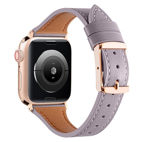 Leren bandje - Paars - Geschikt voor Apple Watch 38mm / 40mm / 41mm