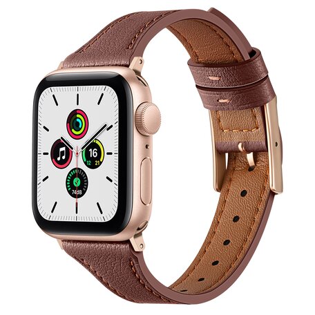 Leren bandje - Bruin - Geschikt voor Apple Watch 38mm / 40mm / 41mm