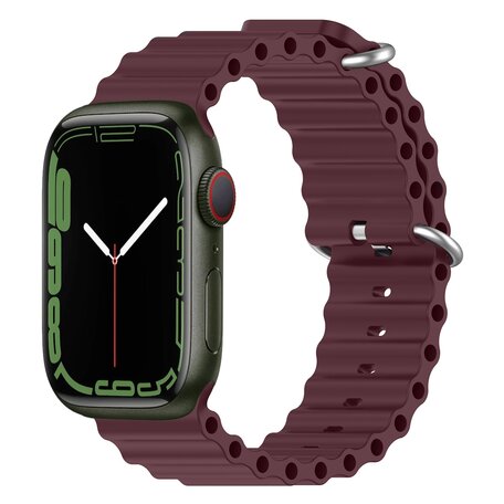 Ocean bandje - Wijnrood - Geschikt voor Apple Watch 38mm / 40mm / 41mm