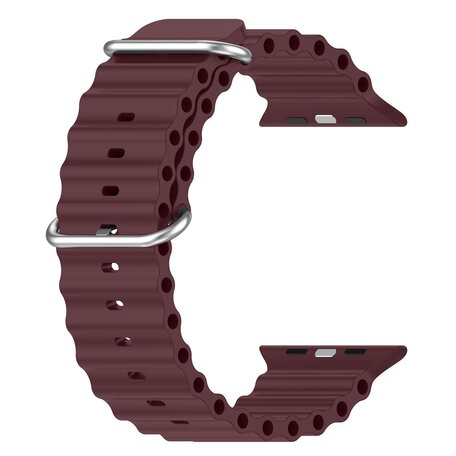 Ocean bandje - Wijnrood - Geschikt voor Apple Watch 38mm / 40mm / 41mm