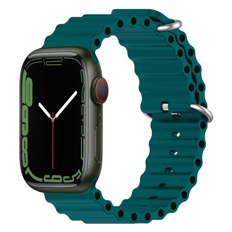 Ocean bandje - Donkergroen - Geschikt voor Apple Watch 38mm / 40mm / 41mm