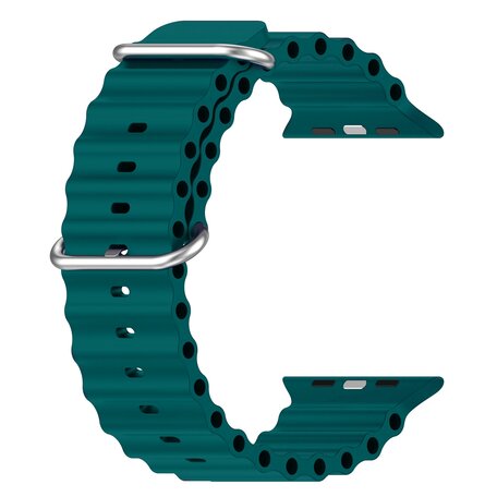 Ocean bandje - Donkergroen - Geschikt voor Apple Watch 38mm / 40mm / 41mm