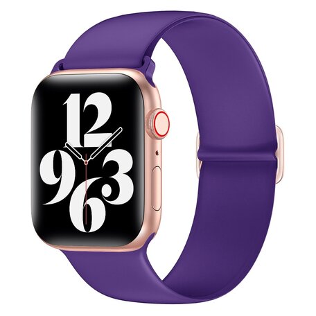 Elastische Solo Loop bandje - Paars - Geschikt voor Apple Watch 38mm / 40mm / 41mm