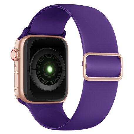 Elastische Solo Loop bandje - Paars - Geschikt voor Apple Watch 38mm / 40mm / 41mm