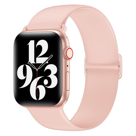 Elastische Solo Loop bandje - Roze - Geschikt voor Apple Watch 38mm / 40mm / 41mm