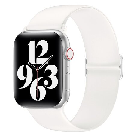 Elastische Solo Loop bandje - Wit - Geschikt voor Apple Watch 38mm / 40mm / 41mm