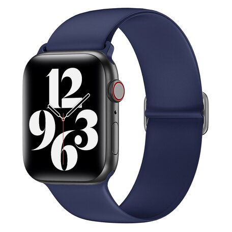 Elastische Solo Loop bandje - Donkerblauw - Geschikt voor Apple Watch 38mm / 40mm / 41mm