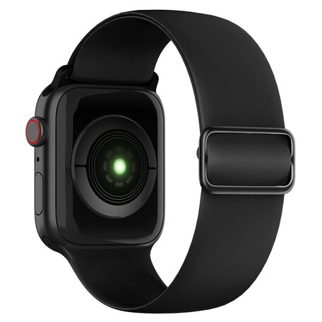 Elastische Solo Loop bandje - Zwart - Geschikt voor Apple Watch 38mm / 40mm / 41mm