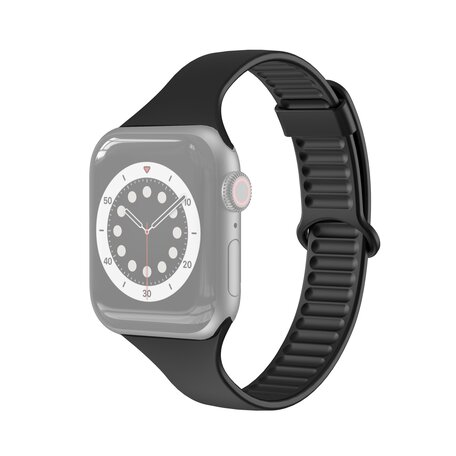 TPU Slim Fit bandje - Zwart - Geschikt voor Apple Watch 38mm / 40mm / 41mm