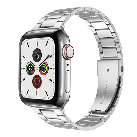 Stalen schakelband - Zilver - Geschikt voor Apple watch 38mm / 40mm / 41mm