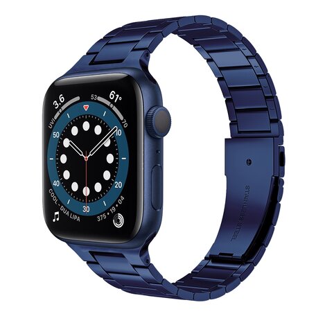 Stalen schakelband - Donkerblauw - Geschikt voor Apple watch 38mm / 40mm / 41mm