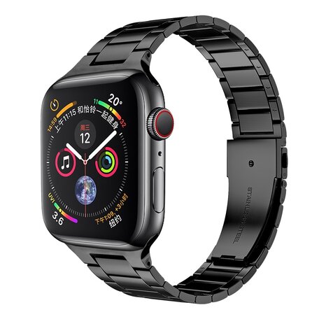 Stalen schakelband - Zwart - Geschikt voor Apple watch 38mm / 40mm / 41mm