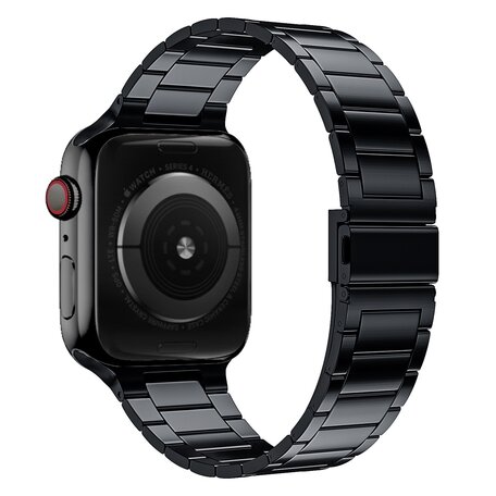 Stalen schakelband - Zwart - Geschikt voor Apple watch 38mm / 40mm / 41mm