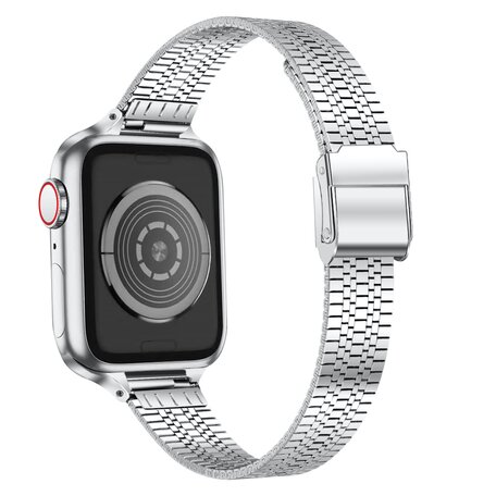 Stainless steel slim fit bandje - Zilver - Geschikt voor Apple Watch 38mm / 40mm / 41mm