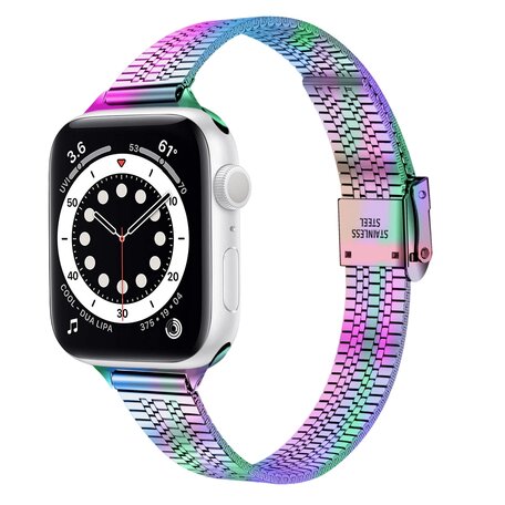 Stainless steel slim fit bandje - Multicolor - Geschikt voor Apple Watch 38mm / 40mm / 41mm