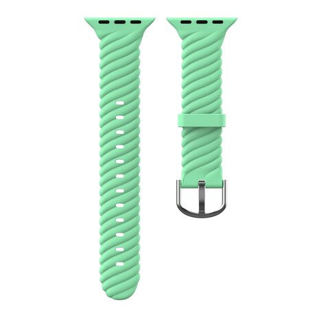 Siliconen 'Twist' bandje - Zee groen - Geschikt voor Apple Watch 38mm / 40mm / 41mm