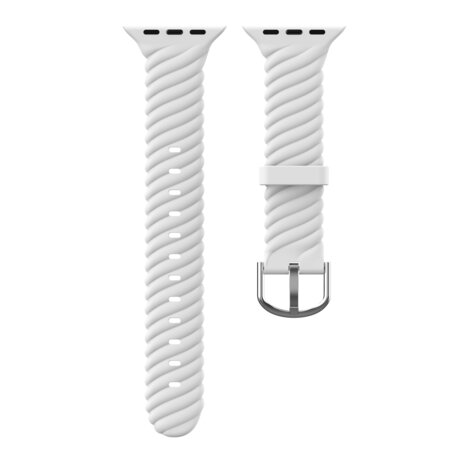 Siliconen 'Twist' bandje - Wit - Geschikt voor Apple Watch 38mm / 40mm / 41mm