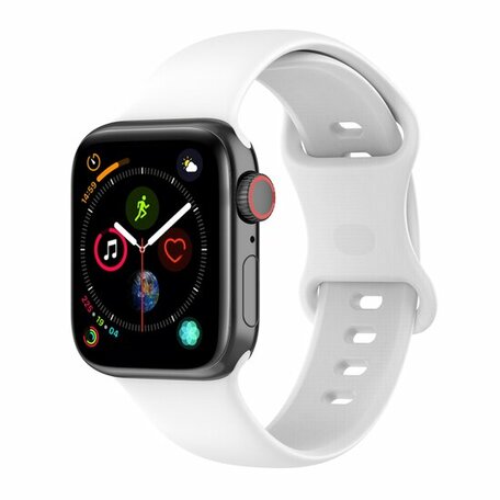 Siliconen sportbandje - Wit - Maat: M/L - Geschikt voor Apple Watch 38mm / 40mm / 41mm