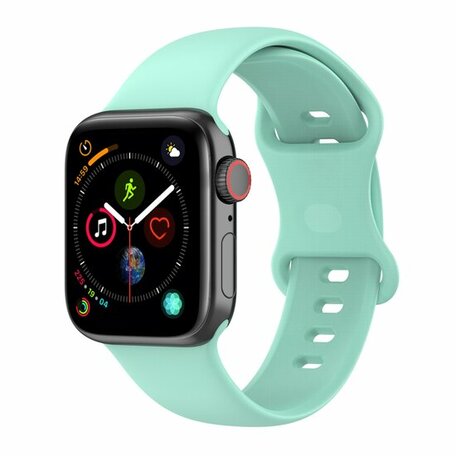 Siliconen sportbandje - Mint Groen - Maat: M/L - Geschikt voor Apple Watch 38mm / 40mm / 41mm