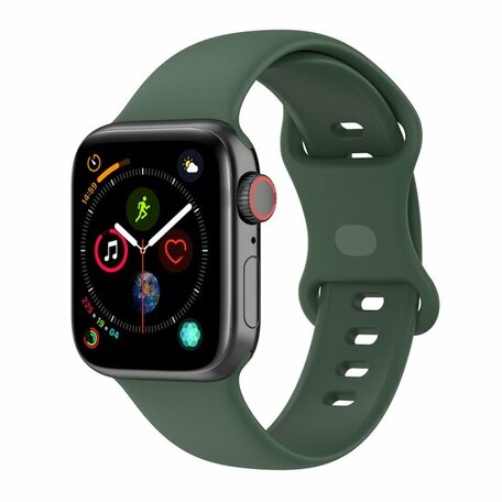 Siliconen sportbandje - Donkergroen - Maat: S/M - Geschikt voor Apple Watch 38mm / 40mm / 41mm