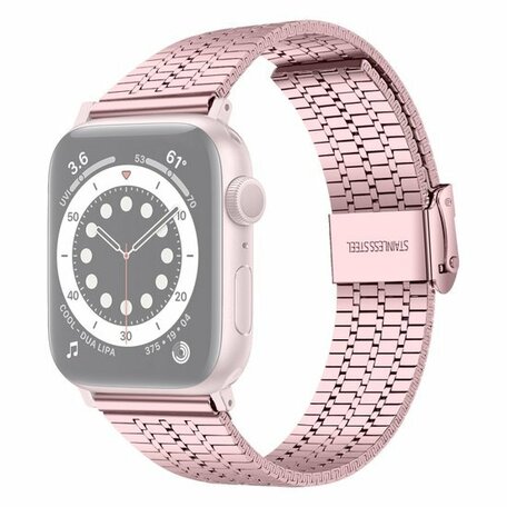 Metalen bandje - Rosé roze - Geschikt voor Apple watch 38mm / 40mm / 41mm